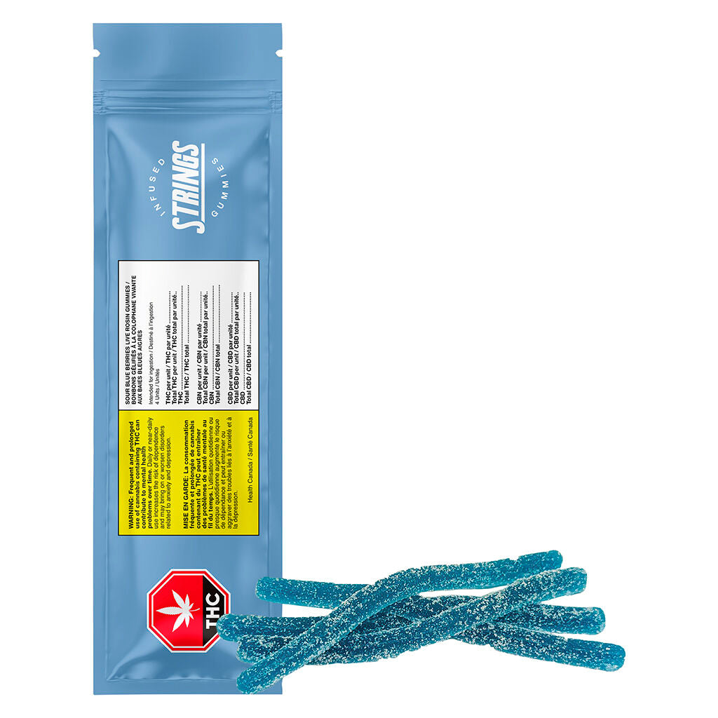 Sour Blue Berries Live Rosin Gummies (1:1 CBN/THC) - 