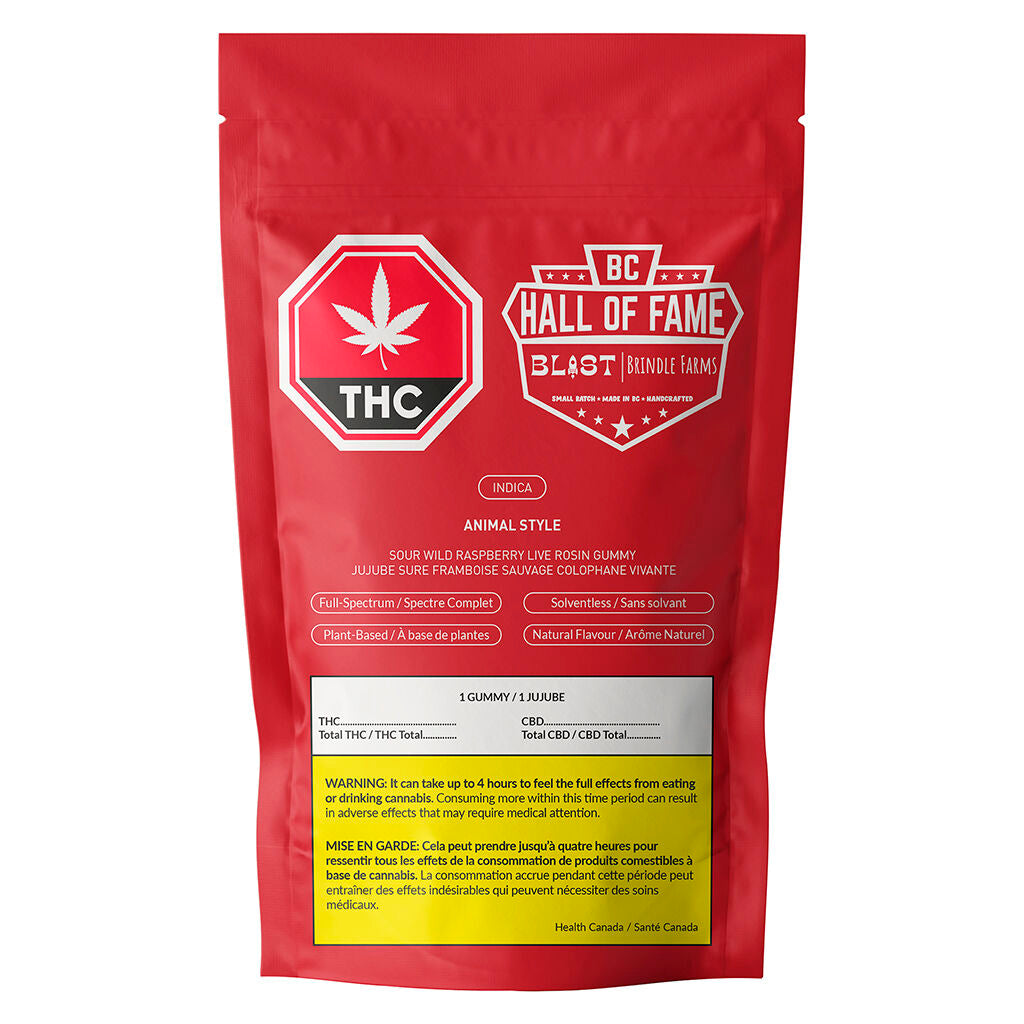 Animal Style Sour Wild Raspberry Live Rosin Gummy - 