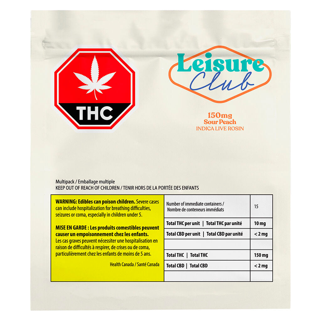 150mg Sour Peach Multi Pack Indica Live Rosin - 