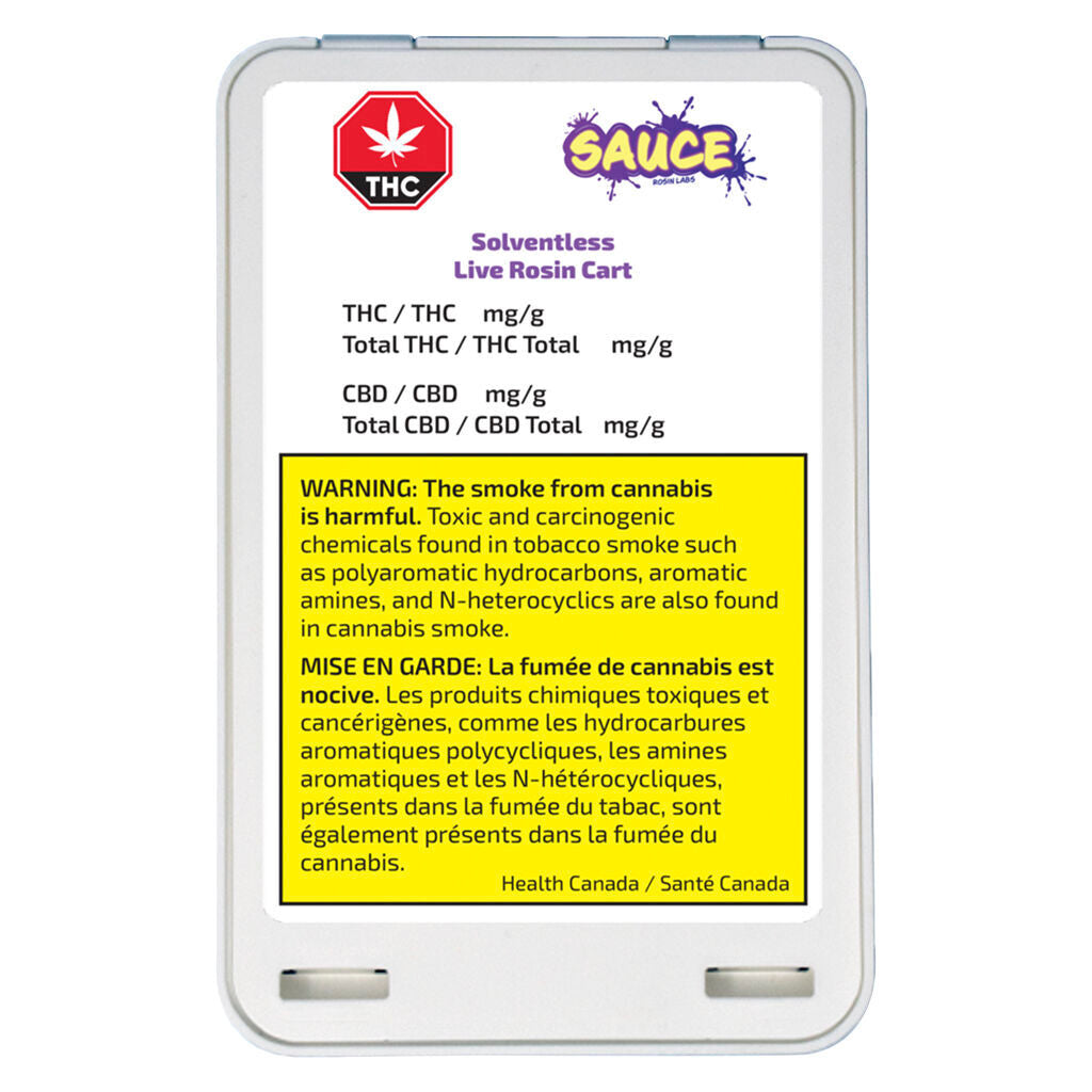 Solventless Live Rosin Cart - 