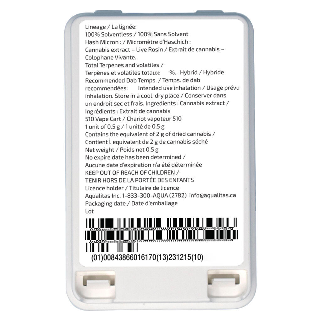 Solventless Live Rosin Cart - 