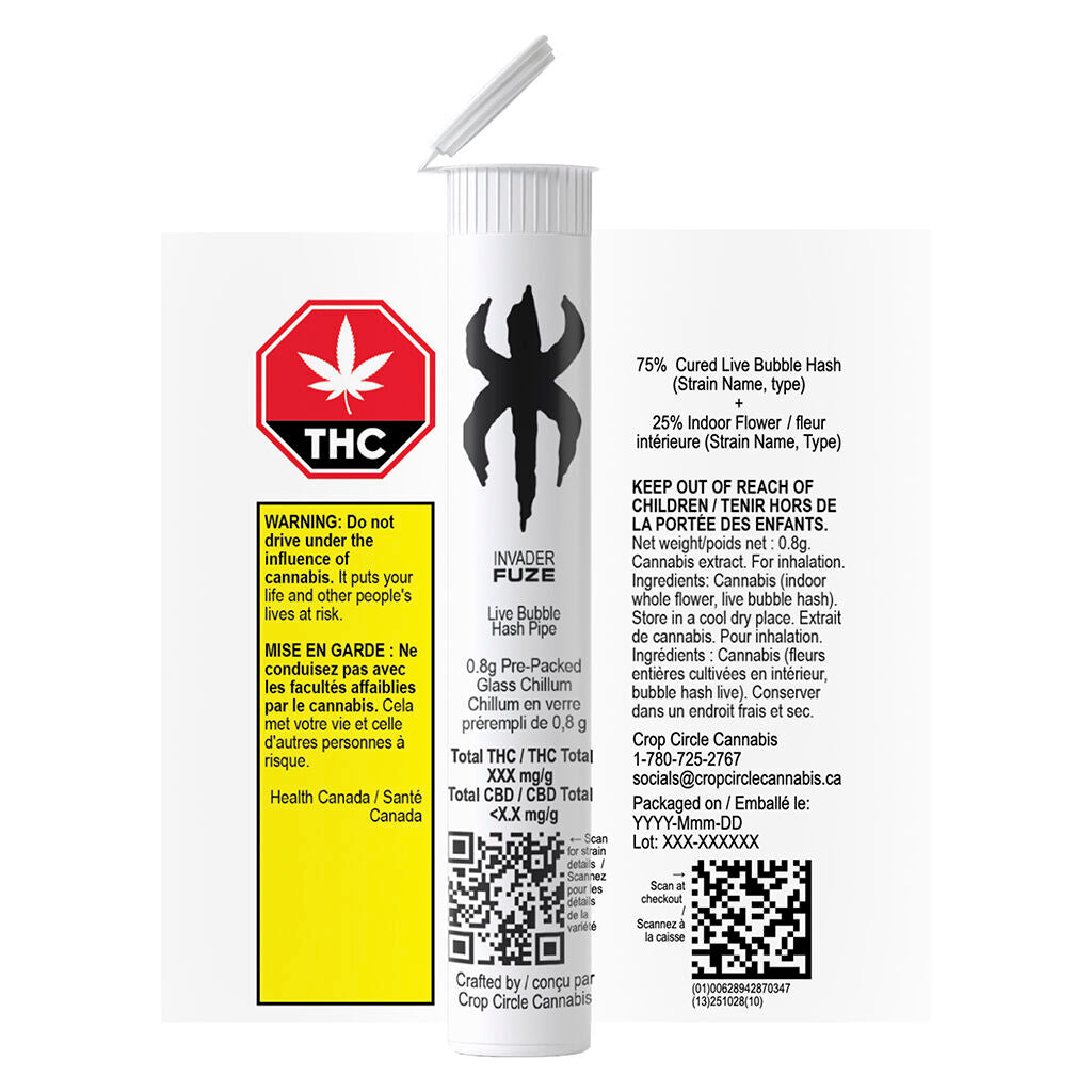 Fuze - Live Bubble Hash Pipe Infused Pre-Roll - 
