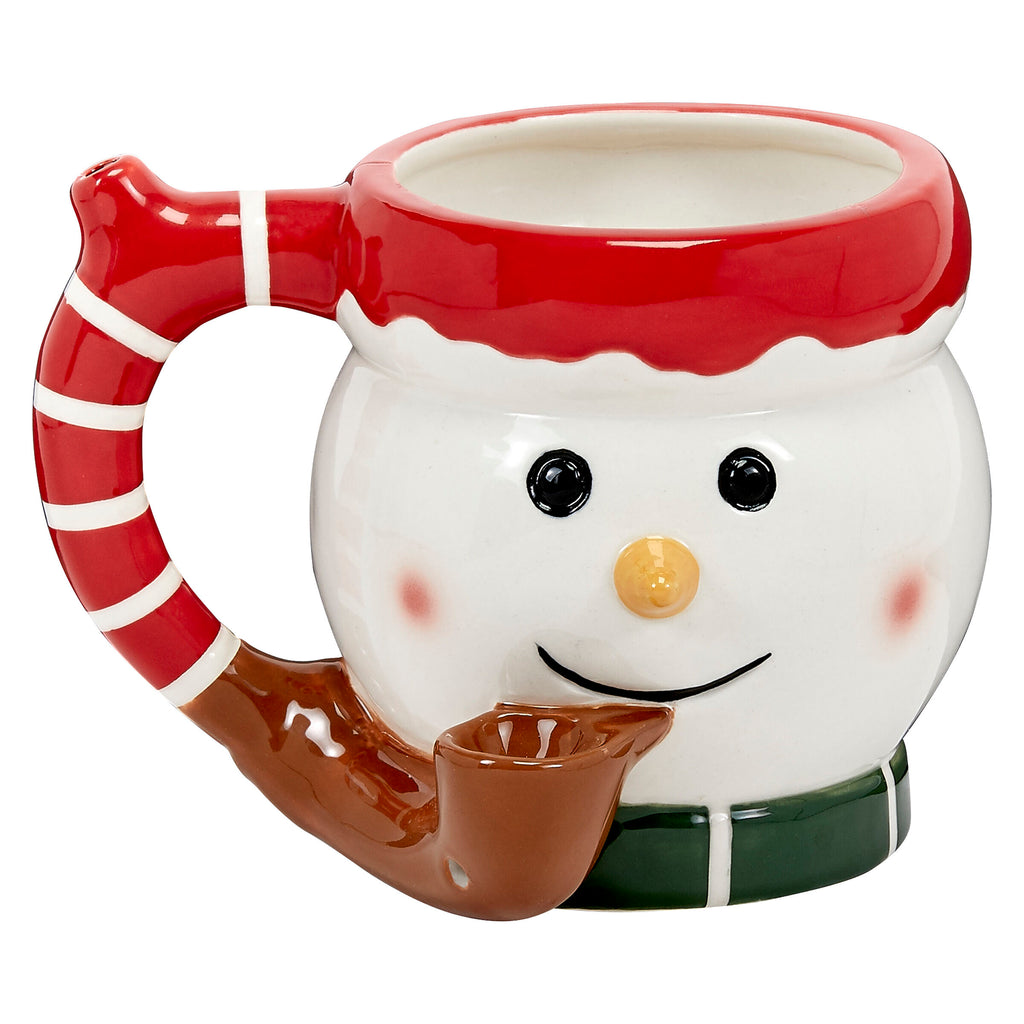 Snowman Ceramic Mug with Pipe - 