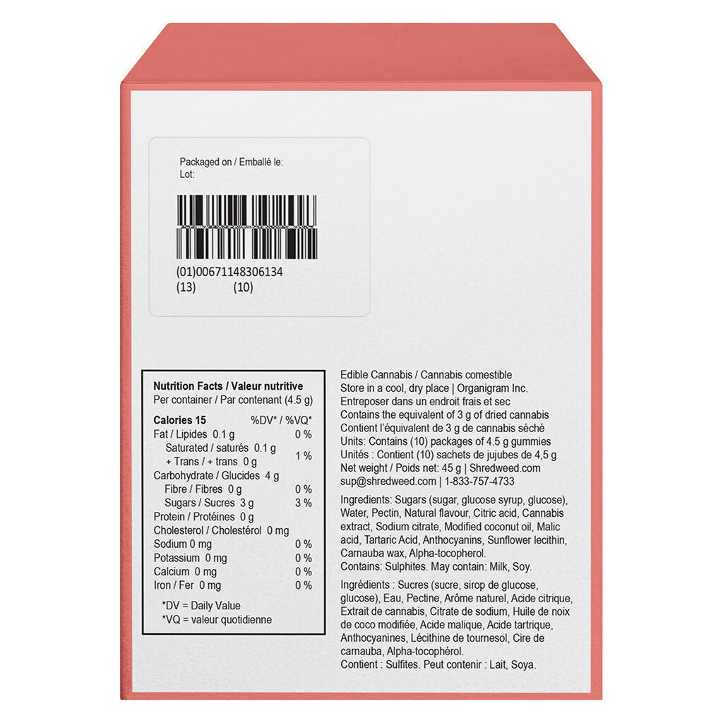 Gélifiés Superberry Lemonade MAX10 Paquet party de 100 THC