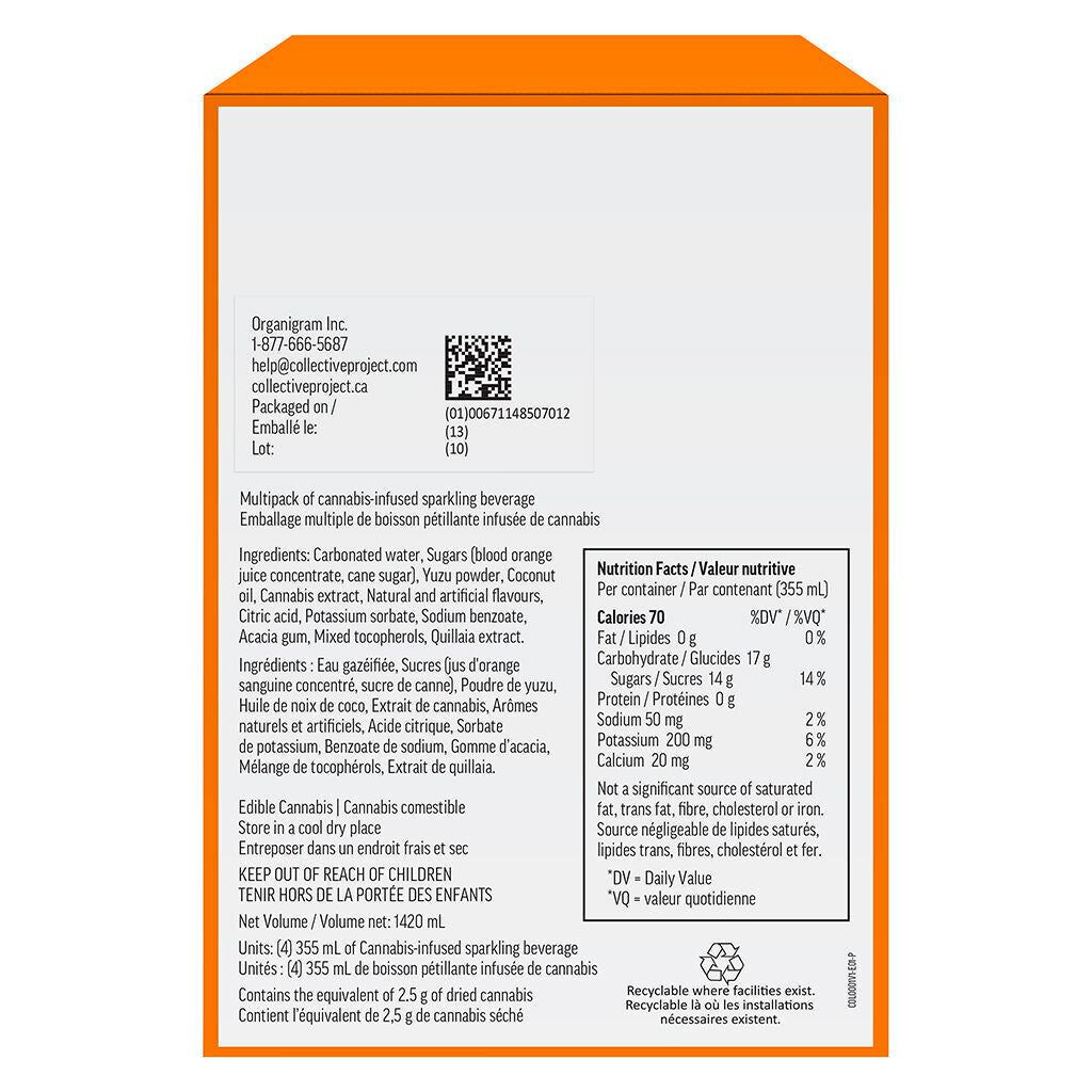 Original Blood Orange Yuzu & Vanilla Sparkling Juice - 