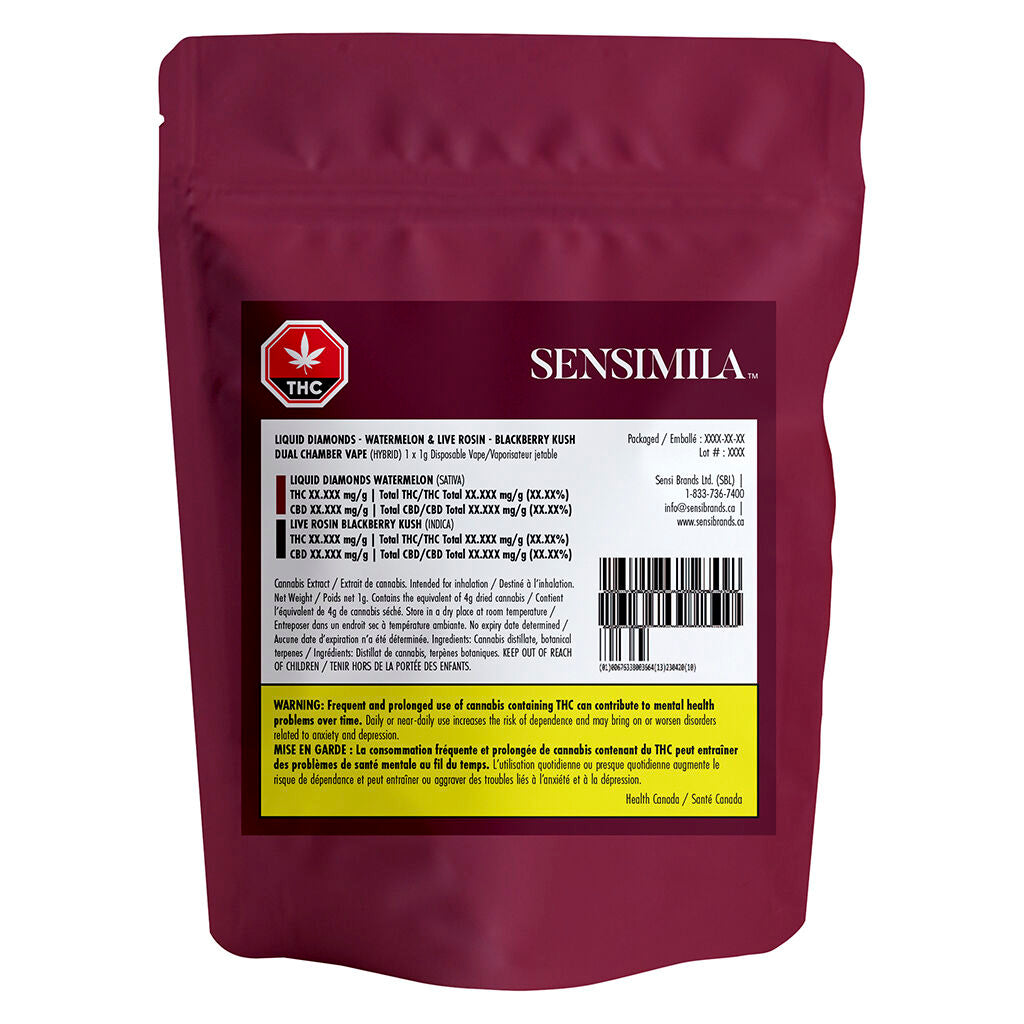 Liquid Diamond & Live Rosin Dual Chamber Disposable Vape - 