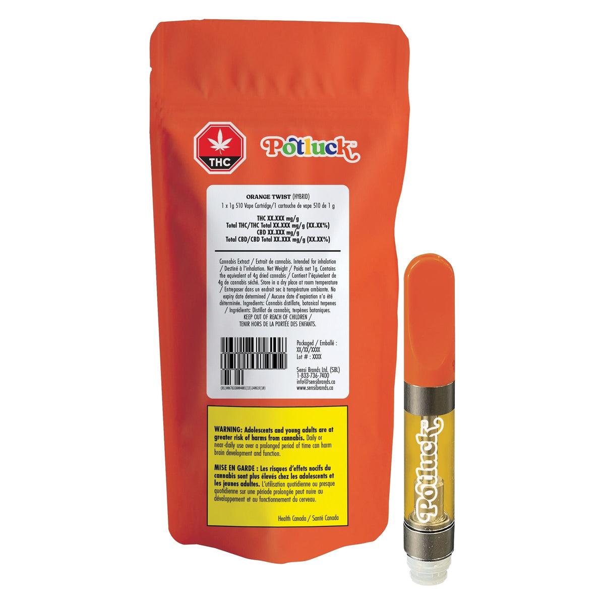 Orange Twist 510 Thread Cartridge