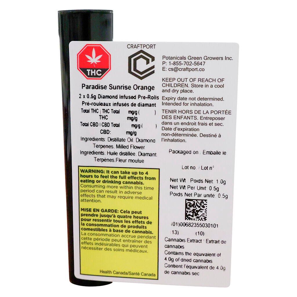 Paradise Sunrise Orange Diamond Infused Pre-Roll - 