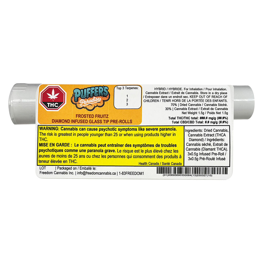 Frosted Fruitz Diamond Infused Glass Tip Pre-Roll - 