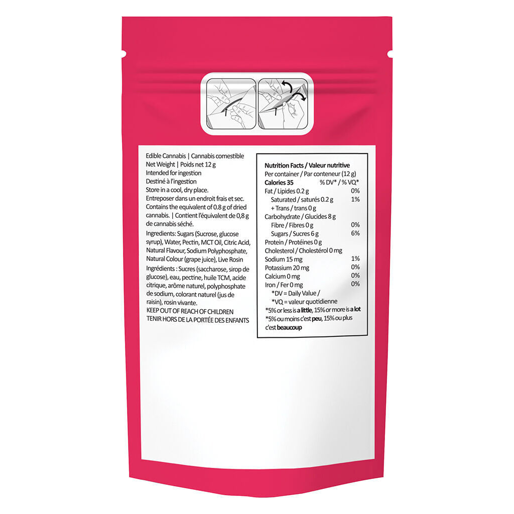 Solventless Live Rosin Sour Cherry Gummies - 