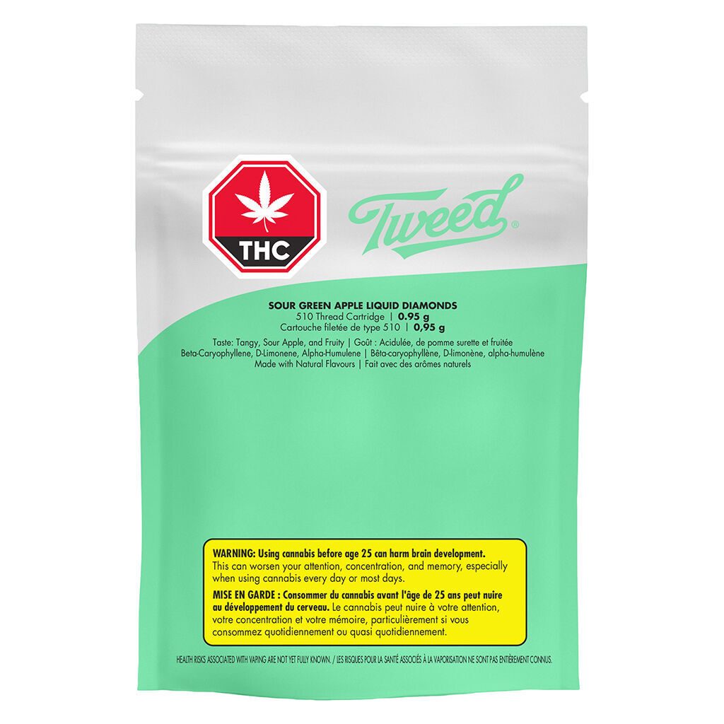 Sour Green Apple Liquid Diamonds 510 Thread Cartridge - 