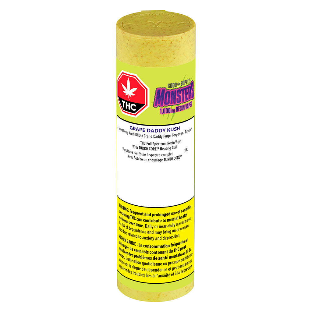 Grape Daddy Kush monsters 1000 Resin 510 Thread Cartridge - 