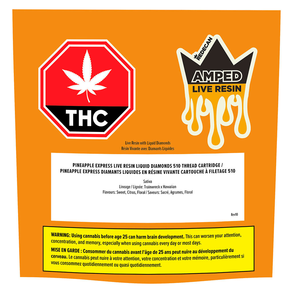 Amped Live Resin Pineapple Express 510 Thread Cartridge - 