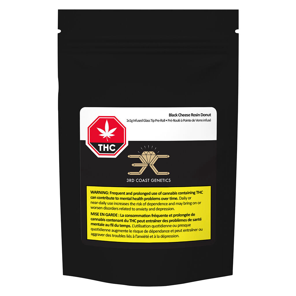 Black Cheese Rosin Donut Glass Tip Pre-Roll - 