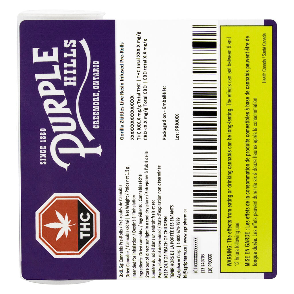 Gorilla Zkittles Live Resin Infused Pre-roll - 