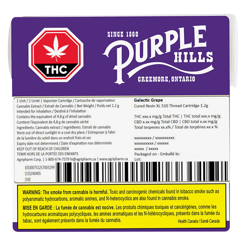 Cured Resin – galactic Grape Xl 510 Thread Cartridge - 