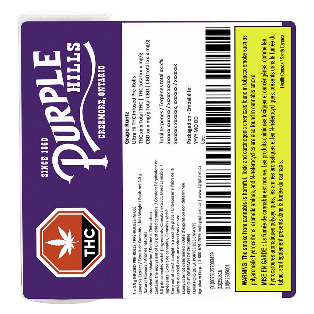 Grape Runtz Ultra Hi THC Infused Pre-Roll - 
