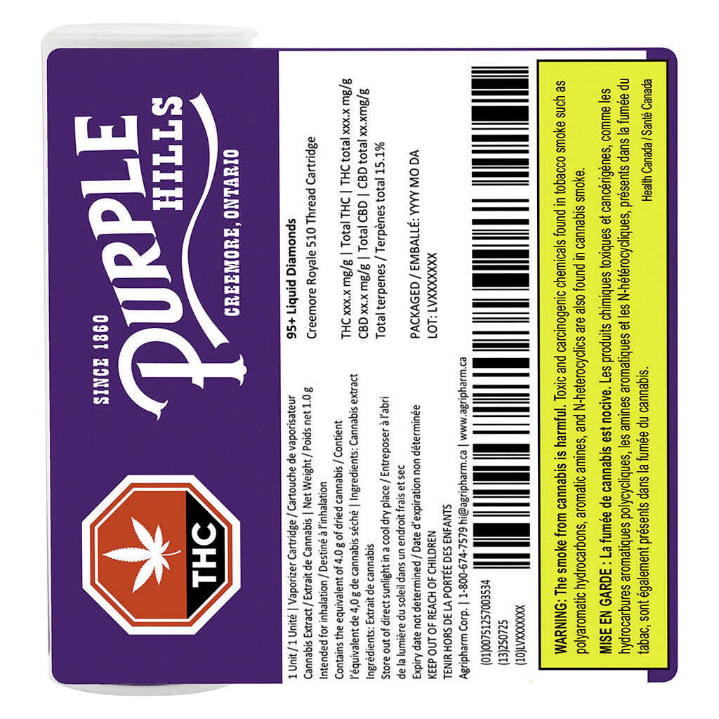 95+ Liquid Diamonds – Creemore Royale 510 Thread Cartridge - 