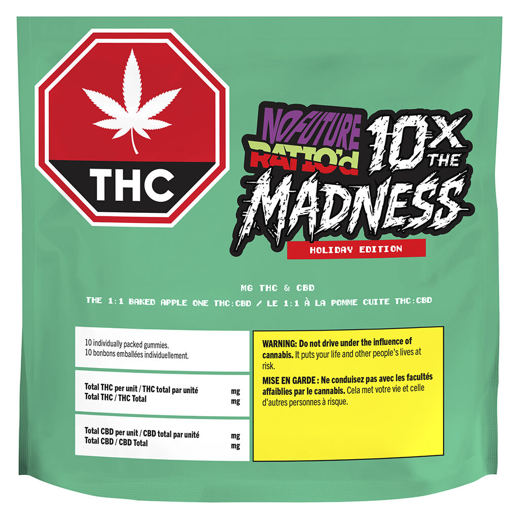 10x the Madness: Ratio'd The 1:1 Baked Apple One CBD:THC - 