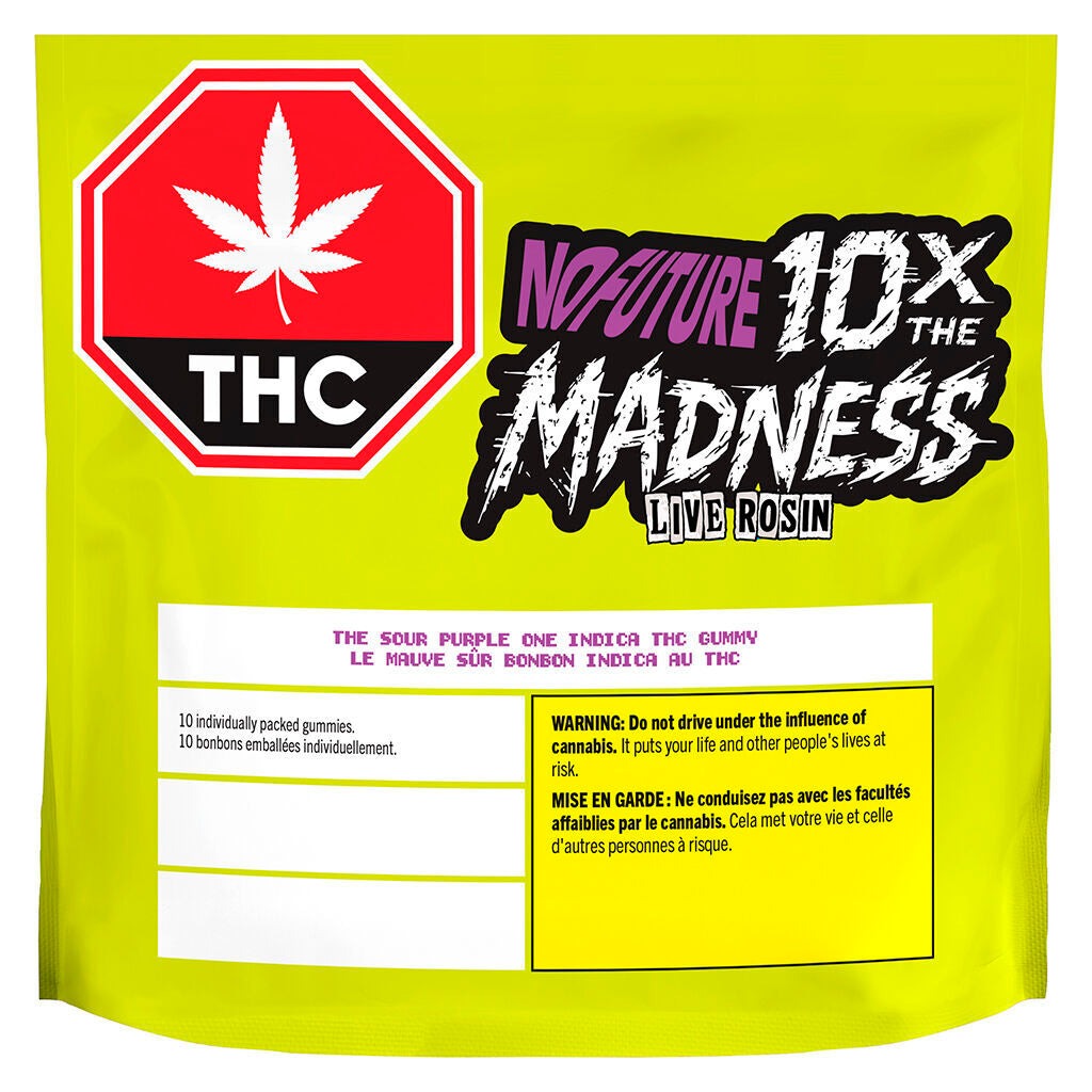 10X The Madness The Sour Purple One - Live Rosin Indica - 