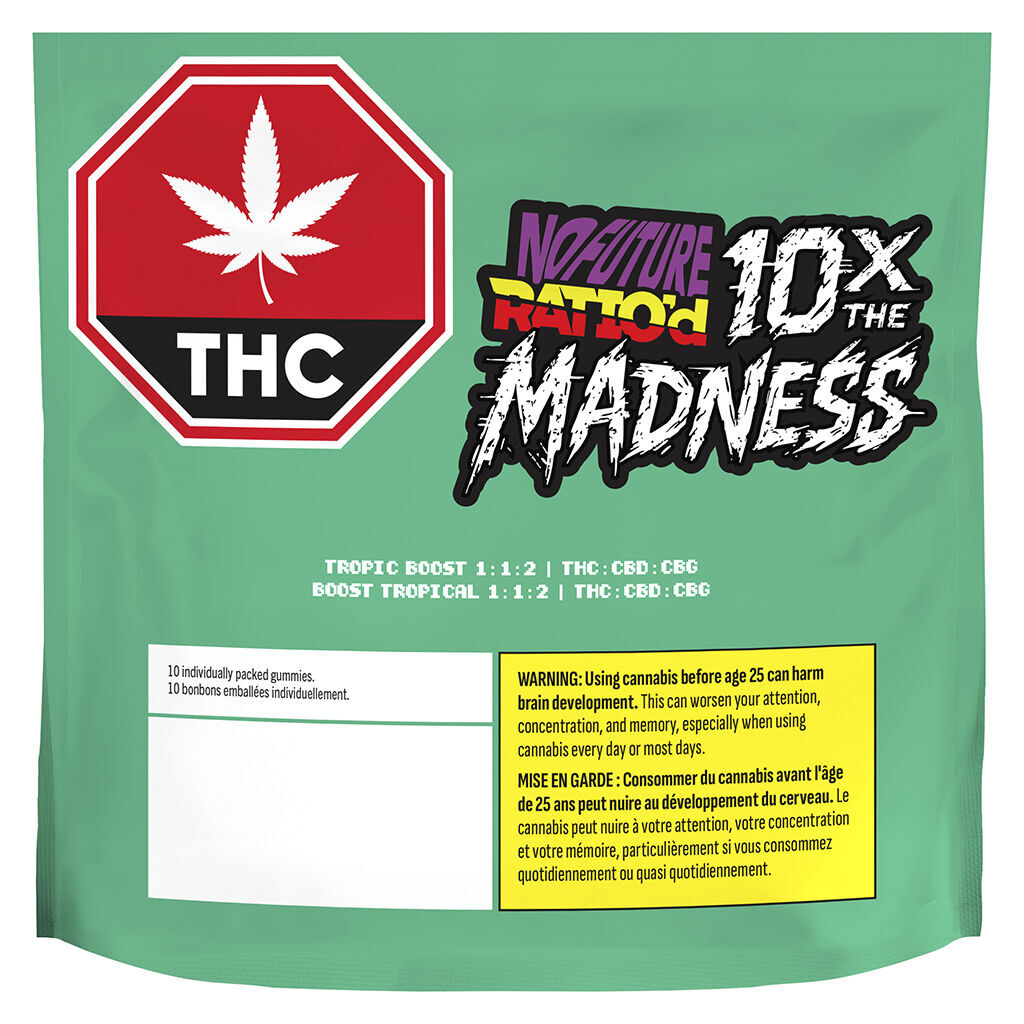 10X the Madness: Ratio'd Tropic Boost 1:1:2 THC/CBD/CBG - 