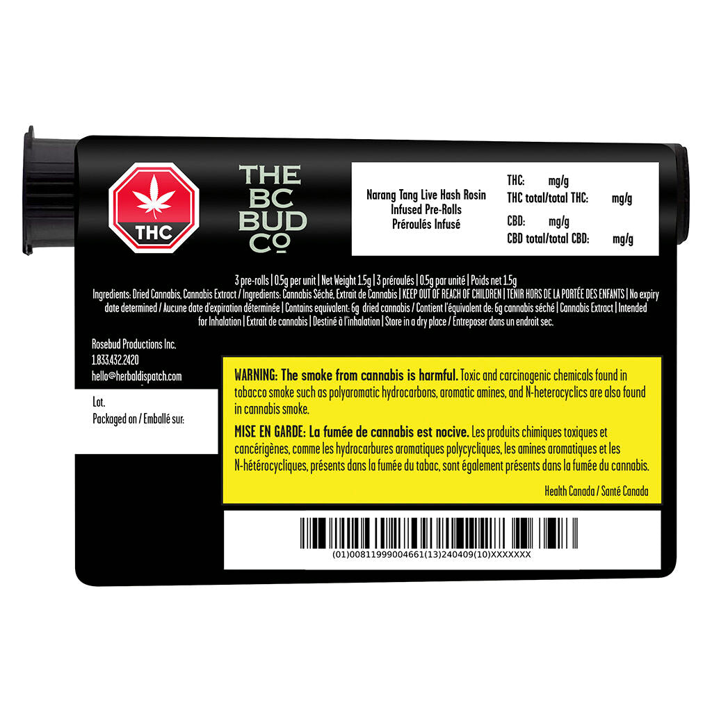 Narang Tang Live Hash Rosin Infused Pre-Roll - 