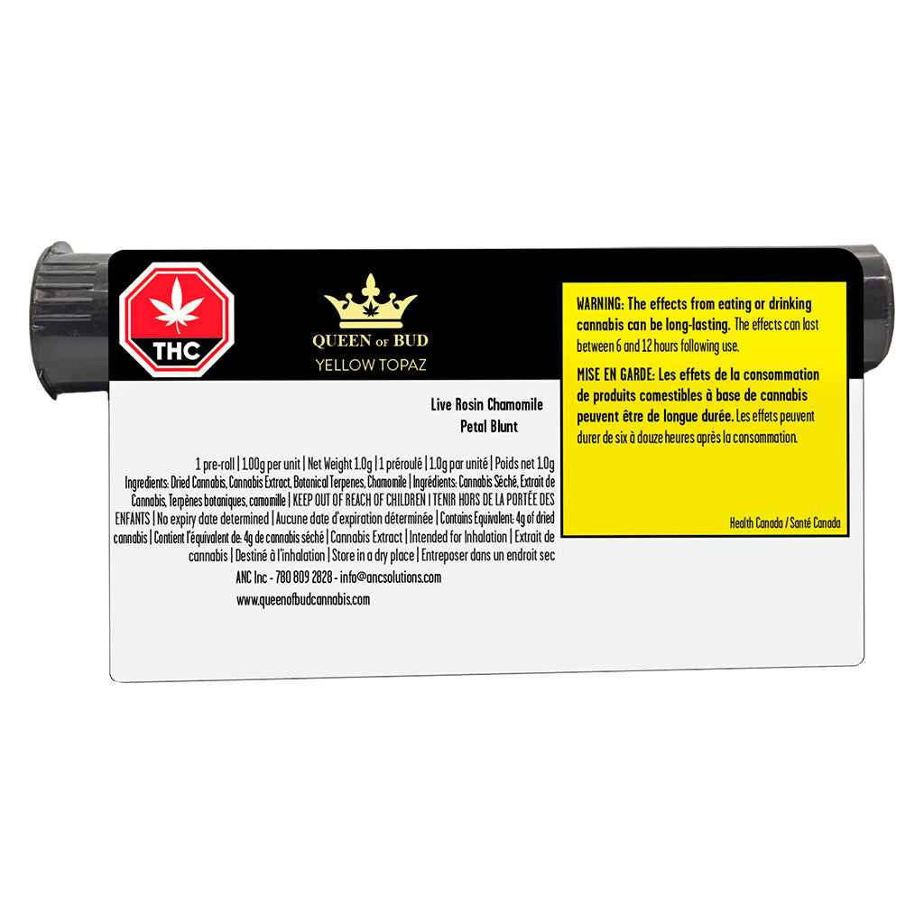 Yellow Topaz Live Rosin Chamomile Petal Blunt - 