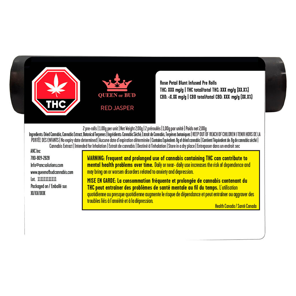 Red Jasper Diamond Infused Rose Blunts For Lovers - 