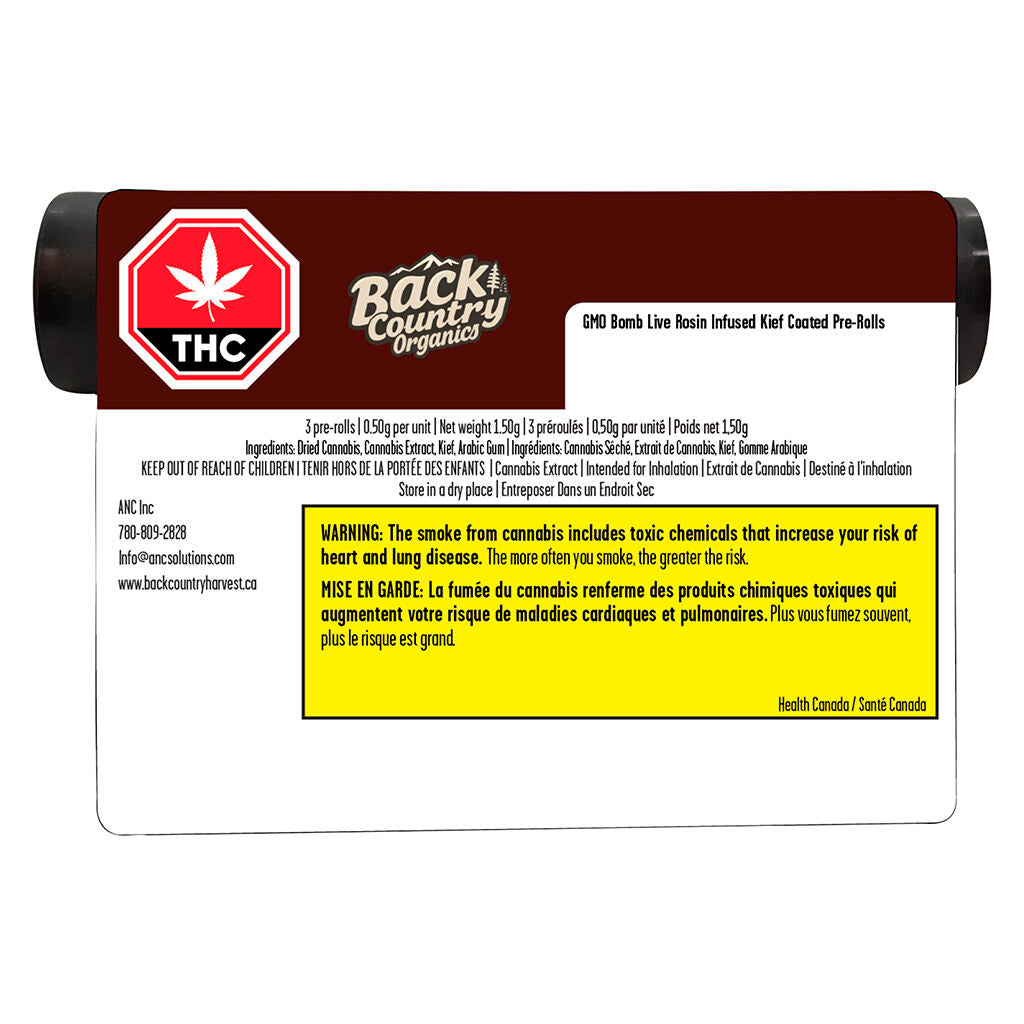 GMO Bomb Rosin Infused Kief Coated Pre-Roll