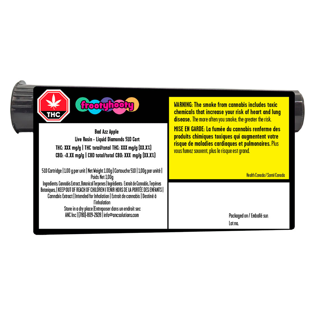 Bad Azz Apple Live Rosin Amp’d with Liquid Diamonds 510 Cart - 