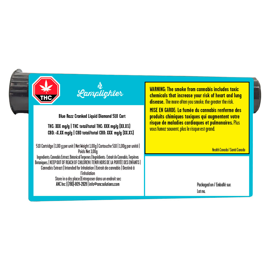 Blue Razz Cranked Liquid Diamond 510 Cart - 