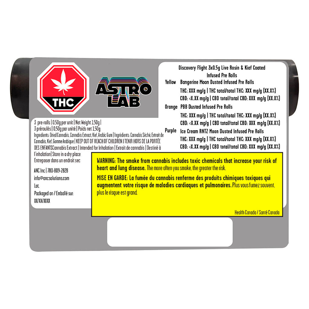 DISCOVERY FLIGHT Live Rosin Infused Kief Coated Pre-Roll - 