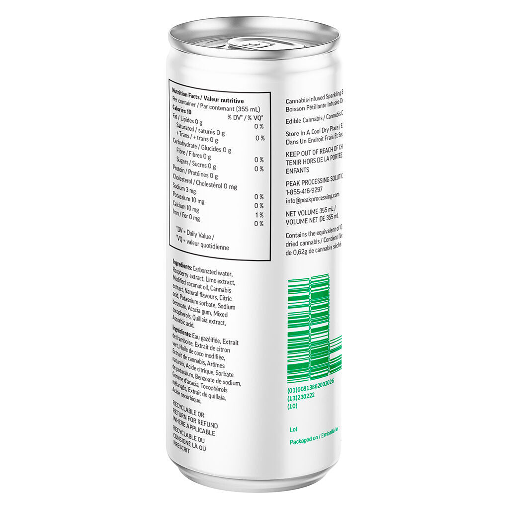 CBG Raspberry & Lime Sparkling Botanical Water - 