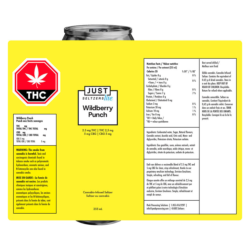 Wildberry Punch 2.5 THC + 5 CBG Seltzer - 