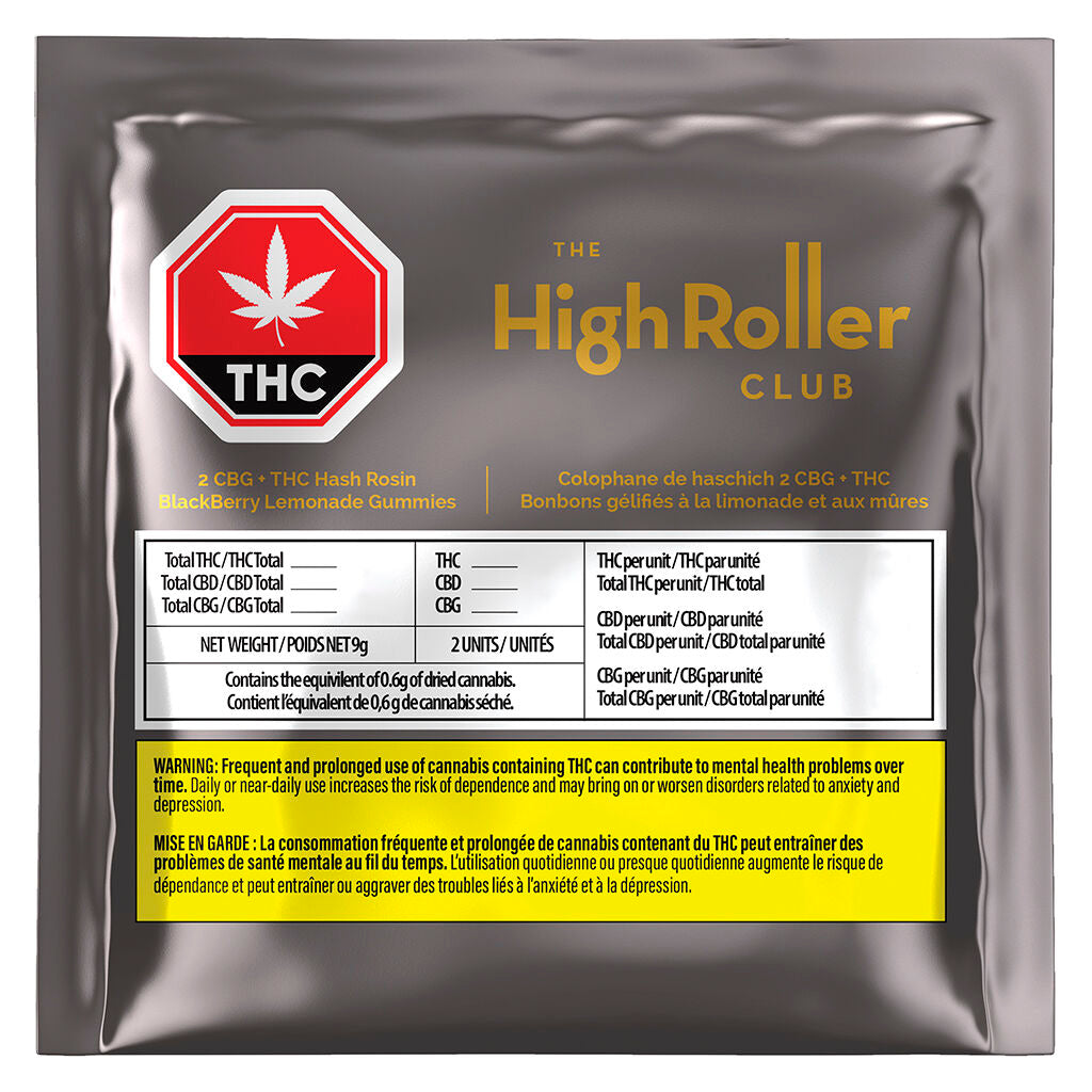 THC + CBG Hash Rosin Blackberry Lemonade Gummies - 