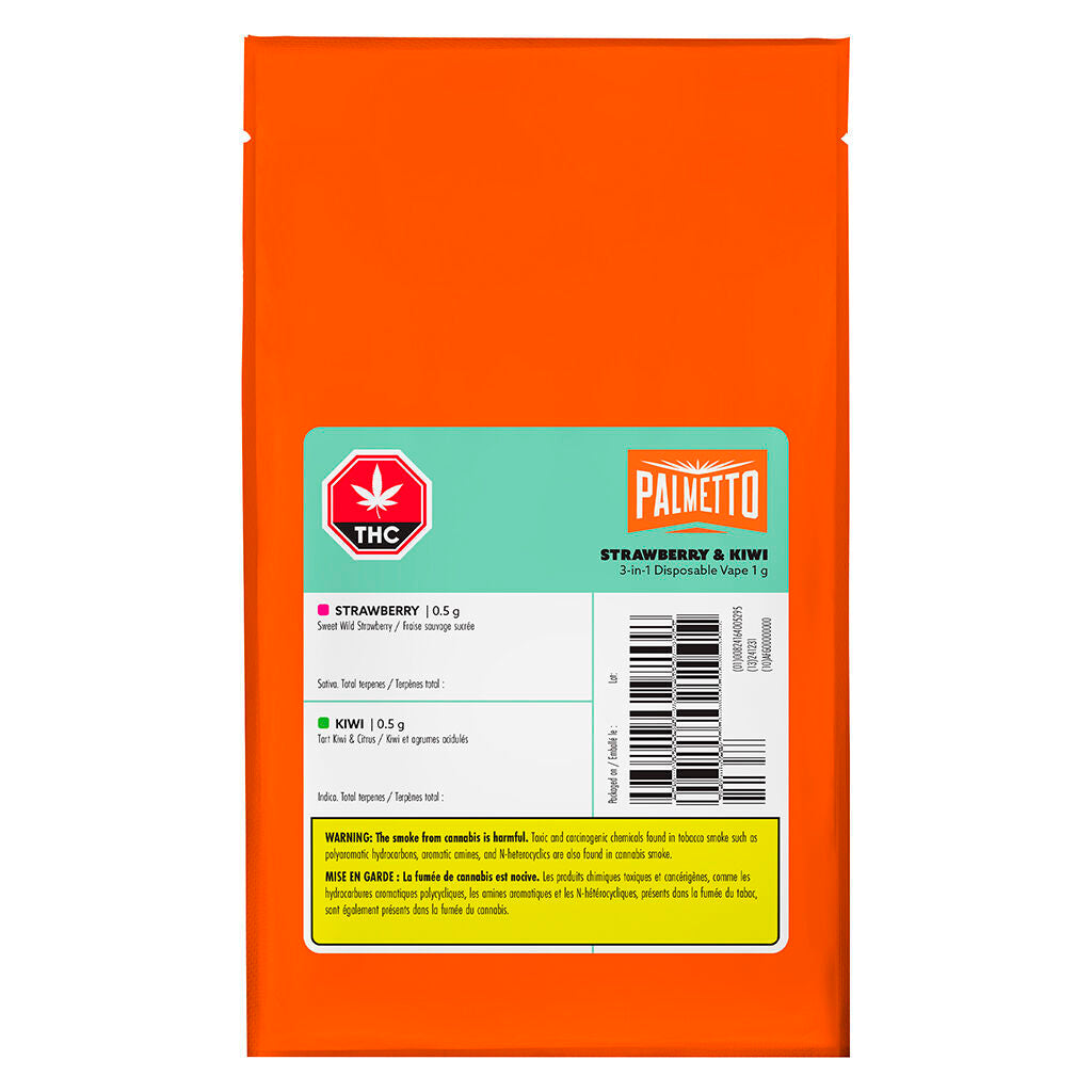 Strawberry & Kiwi 3-in-1 Disposable Vape - 