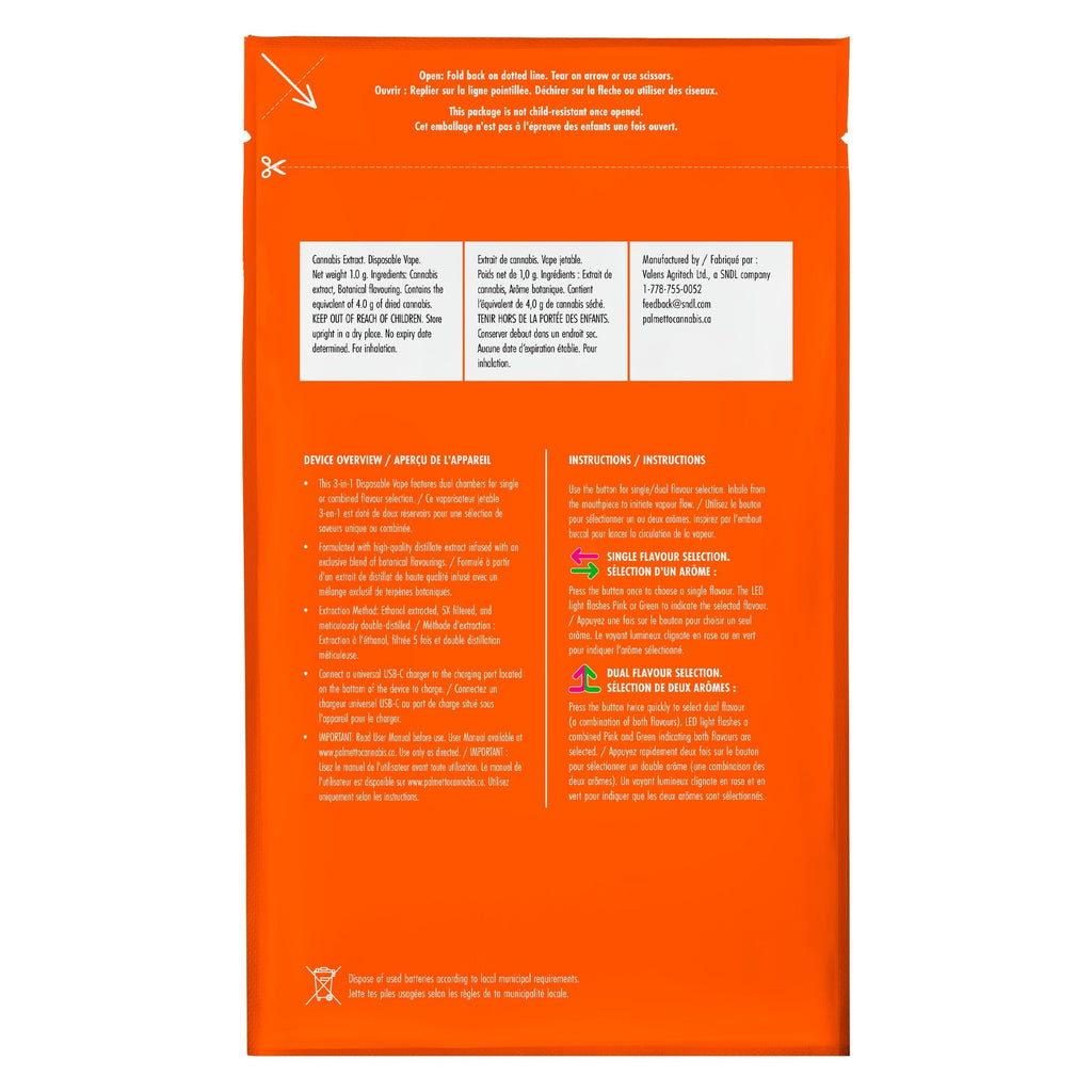 Strawberry & Kiwi 3-in-1 Disposable Vape - 