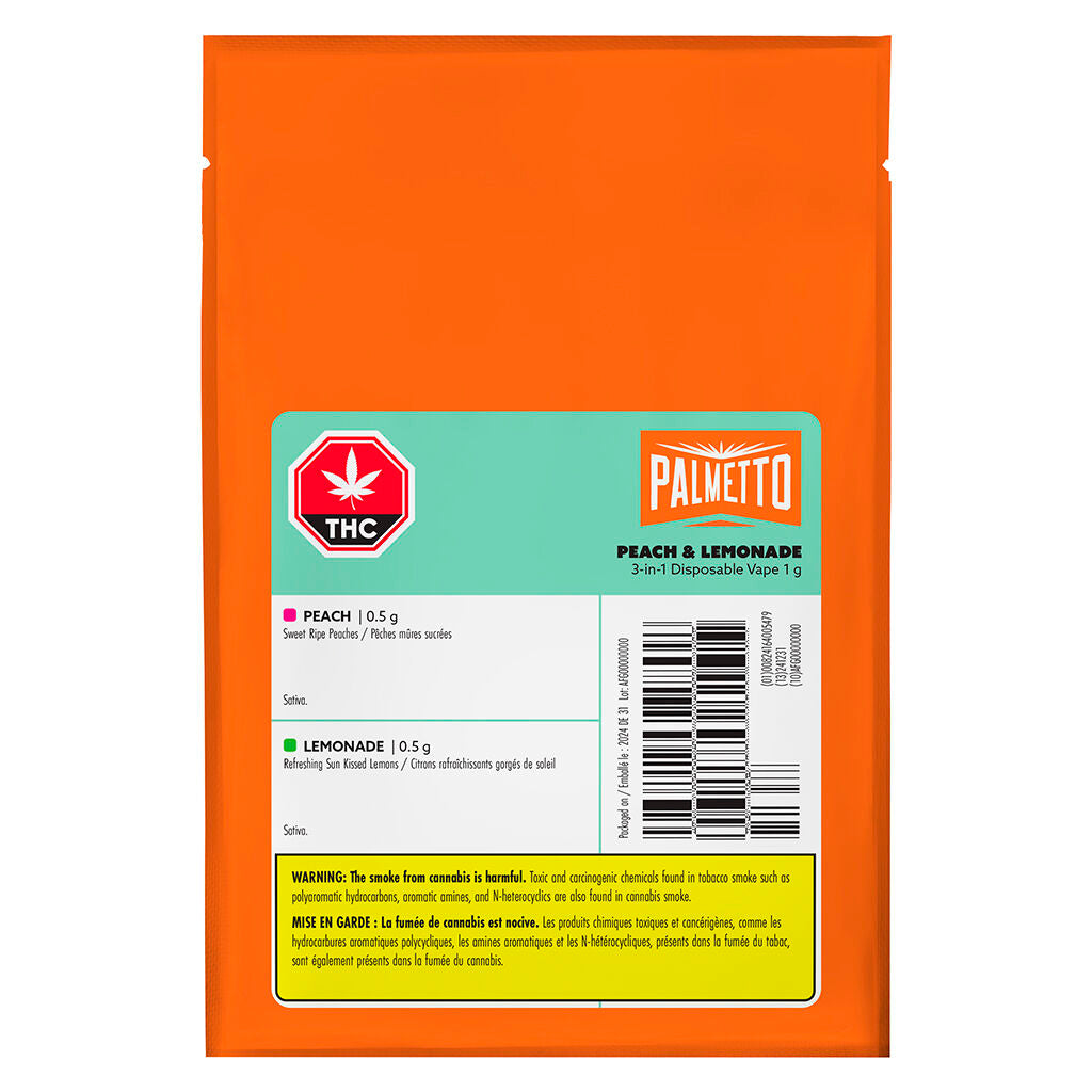 Peach & Lemonade 3-in-1 Disposable Vape - 