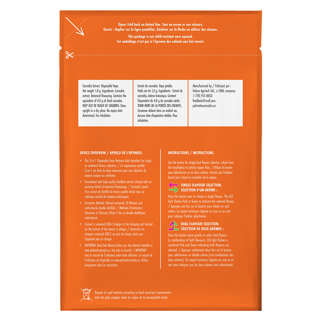 Peach & Lemonade 3-in-1 Disposable Vape - 