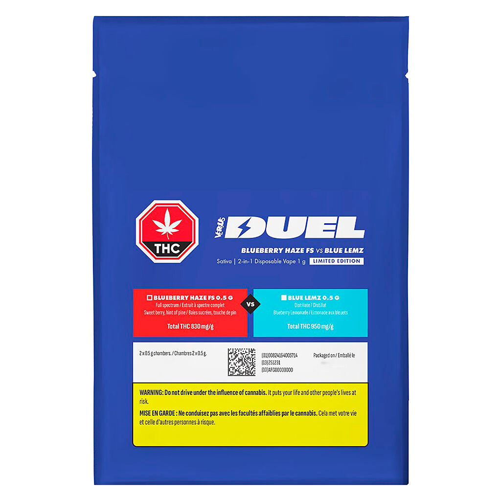 DUEL Blueberry Haze FS vs Blue Lemz 2-in-1 Disposable Vape - 