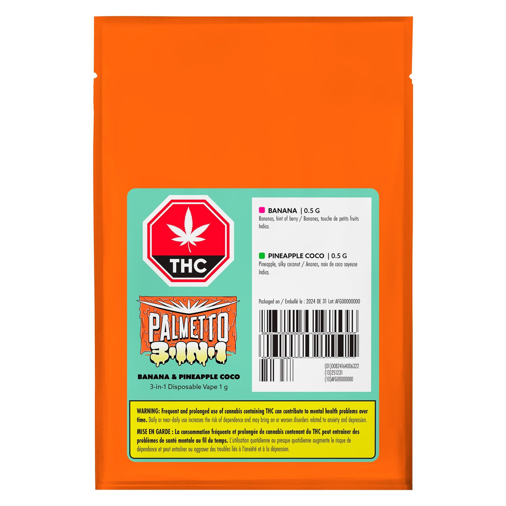Banana & Pineapple Coco 3-in-1 Disposable Vape - 