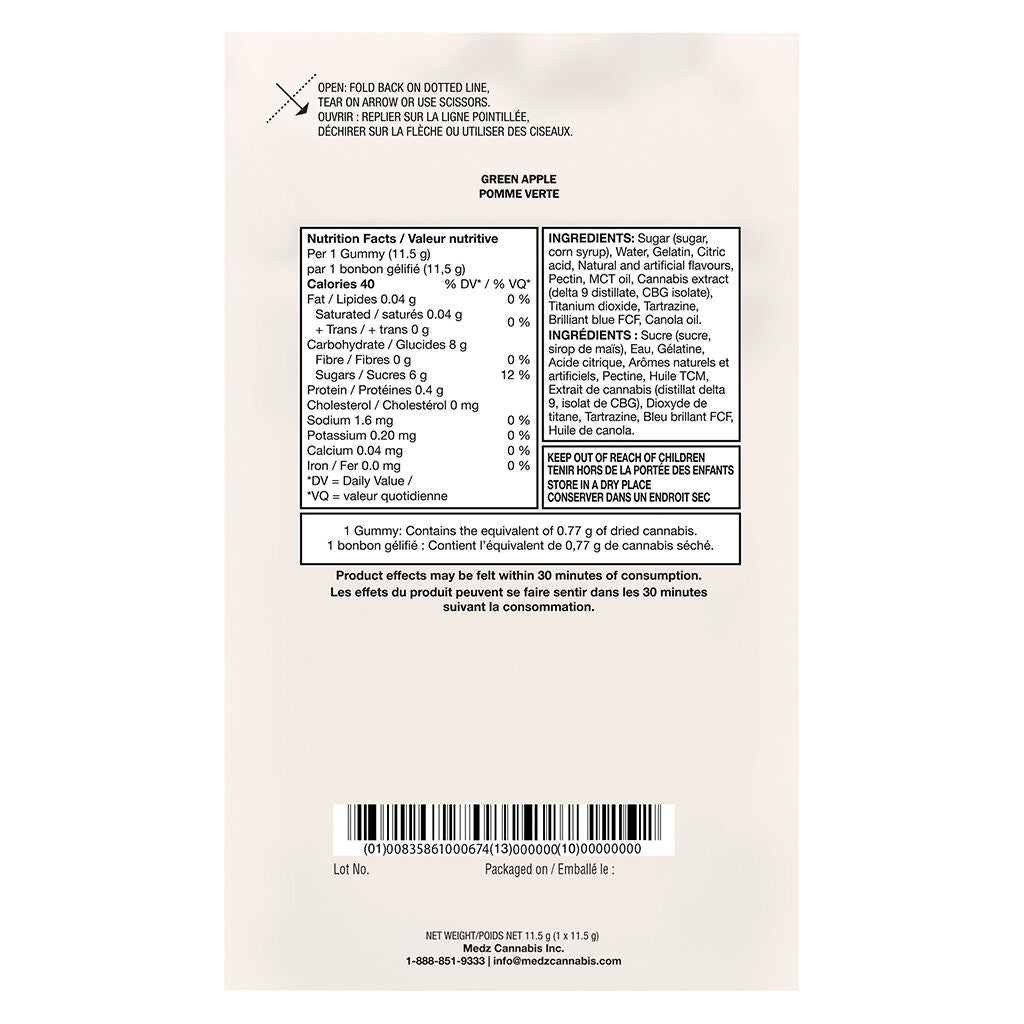 No.14 Multi Cannabinoid THC/CBG Gummies-green Apple