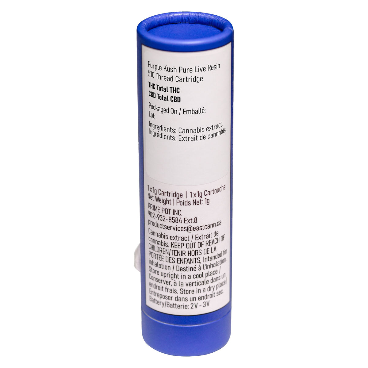 Purple Kush Pure Live Resin 510 Thread Cartridge