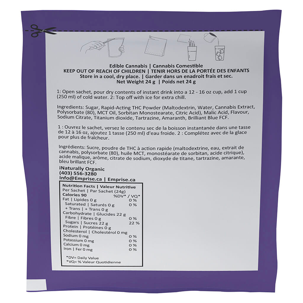 Boisson instantanée au THC 10 Grape