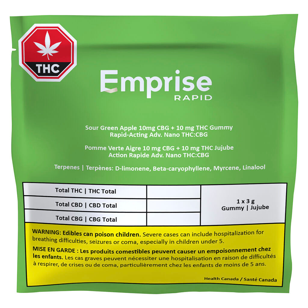 Sour Green Apple 10 CBG + 10 THC Gummy - 