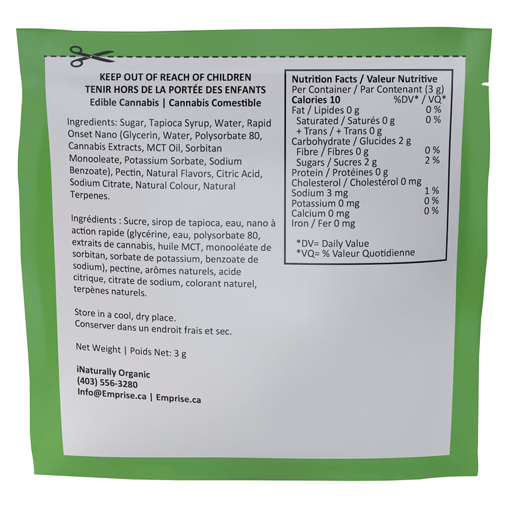 Sour Green Apple 10 CBG + 10 THC Gummy - 