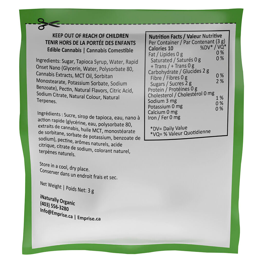 Sour Green Apple 10 CBG + 10 THC Gummy - 