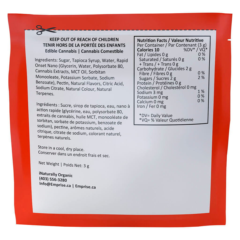 Sour Strawberry Kiwi 10 CBN + 10 THC Gummy - 