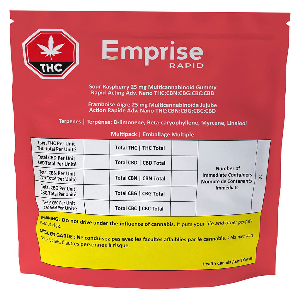 Sour Raspberry 25 Multicannabinoid Gummy - 