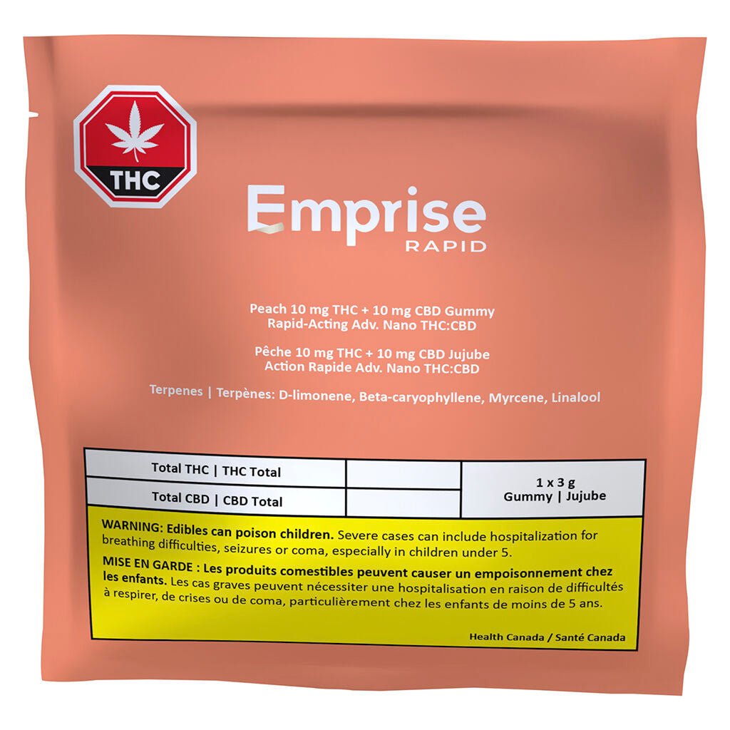 Peach 10 THC : 10 CBD Gummy - 